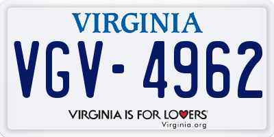 VA license plate VGV4962