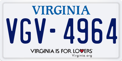 VA license plate VGV4964