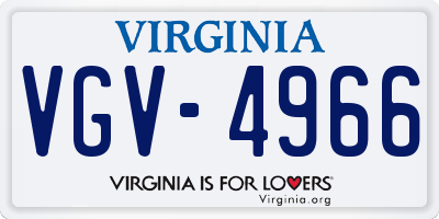 VA license plate VGV4966