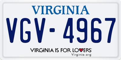 VA license plate VGV4967