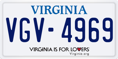 VA license plate VGV4969