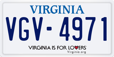 VA license plate VGV4971