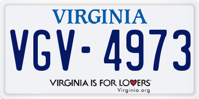 VA license plate VGV4973