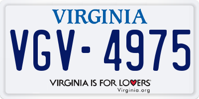VA license plate VGV4975