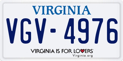 VA license plate VGV4976