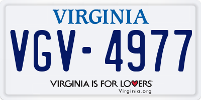 VA license plate VGV4977