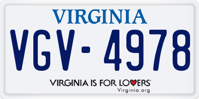 VA license plate VGV4978