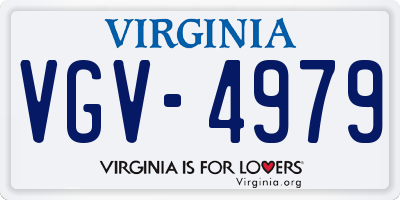 VA license plate VGV4979