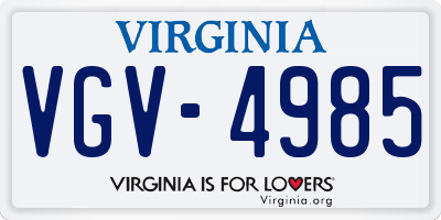 VA license plate VGV4985