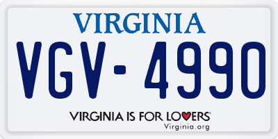 VA license plate VGV4990