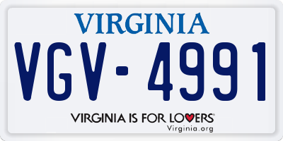 VA license plate VGV4991
