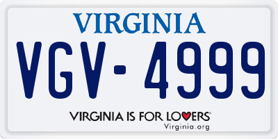 VA license plate VGV4999