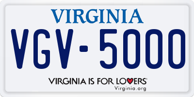 VA license plate VGV5000