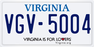 VA license plate VGV5004