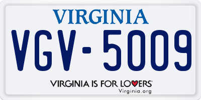 VA license plate VGV5009