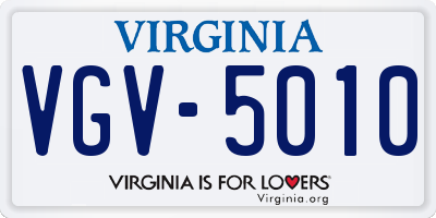 VA license plate VGV5010