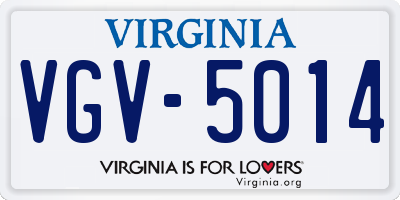 VA license plate VGV5014