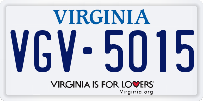 VA license plate VGV5015