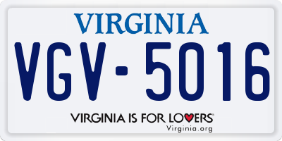 VA license plate VGV5016