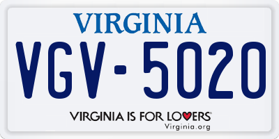 VA license plate VGV5020