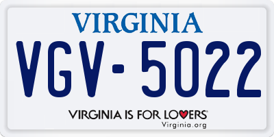 VA license plate VGV5022