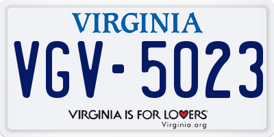 VA license plate VGV5023