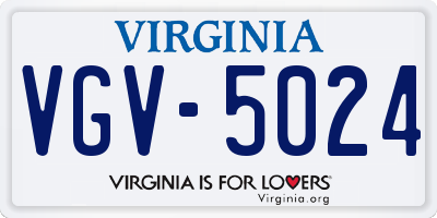 VA license plate VGV5024