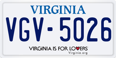 VA license plate VGV5026