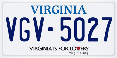 VA license plate VGV5027