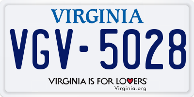 VA license plate VGV5028