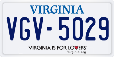 VA license plate VGV5029