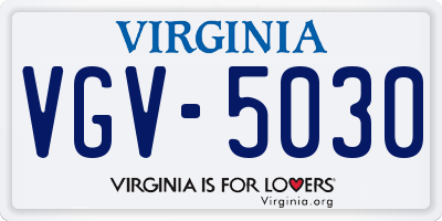 VA license plate VGV5030