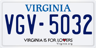 VA license plate VGV5032