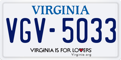 VA license plate VGV5033