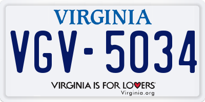 VA license plate VGV5034