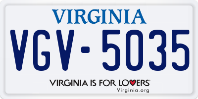 VA license plate VGV5035