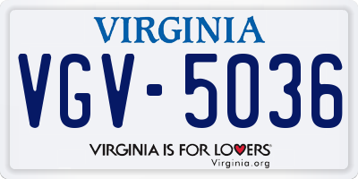 VA license plate VGV5036