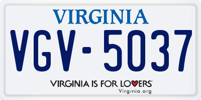 VA license plate VGV5037