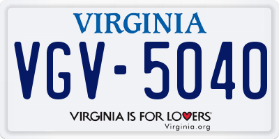 VA license plate VGV5040