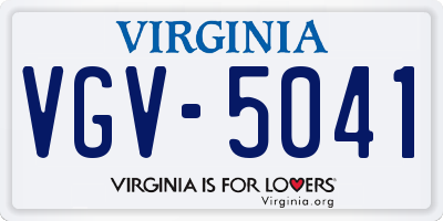 VA license plate VGV5041