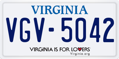 VA license plate VGV5042