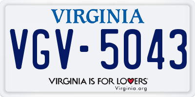 VA license plate VGV5043