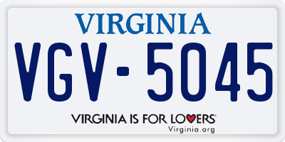 VA license plate VGV5045