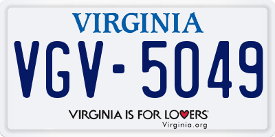 VA license plate VGV5049