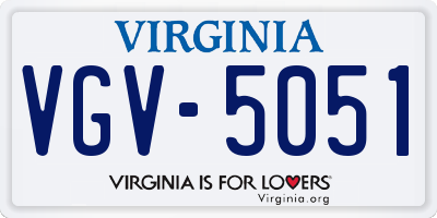 VA license plate VGV5051
