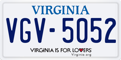 VA license plate VGV5052