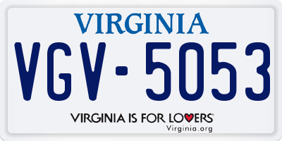 VA license plate VGV5053