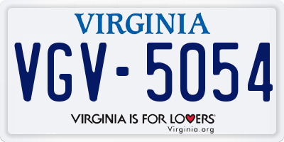 VA license plate VGV5054