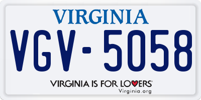 VA license plate VGV5058