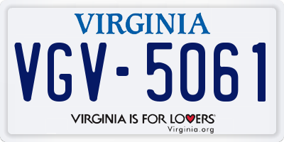 VA license plate VGV5061